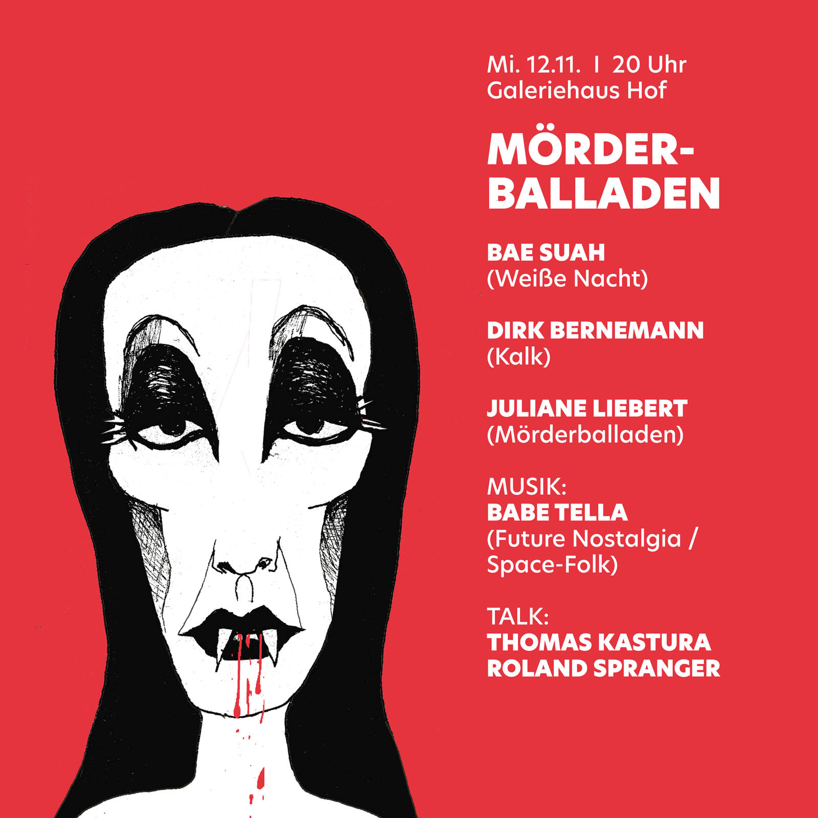 Mörderballanden im Galeriehaus in Hof am 12.11.2025