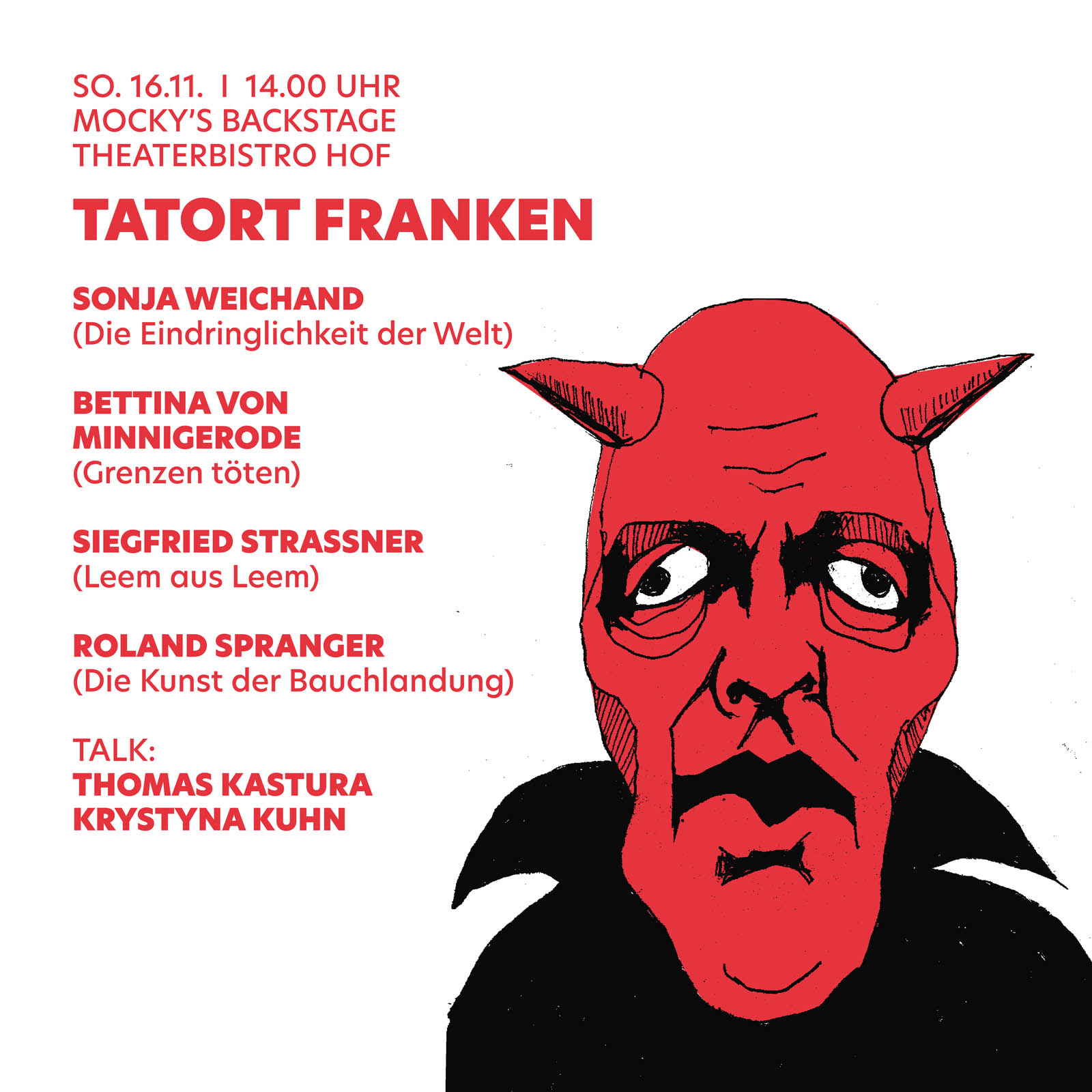 Tatort Franken - Lesungen in Mocky's Backstage dem Theaterbistro in Hof am 16.11.2025